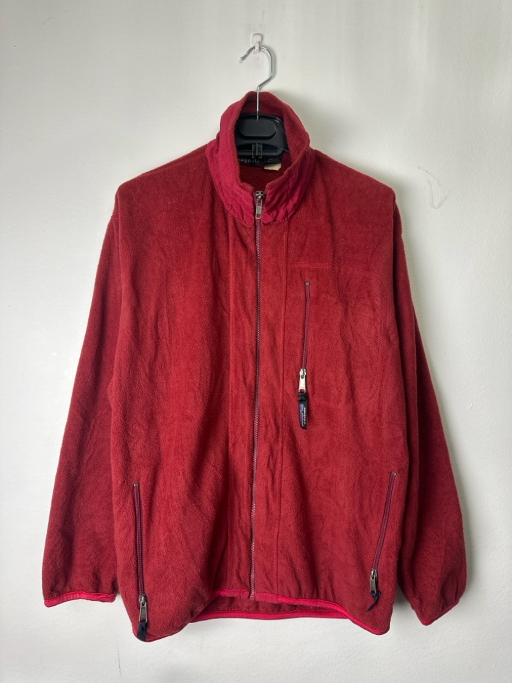 Patagonia Red Full-Zip Lightweight Fleece Jacket